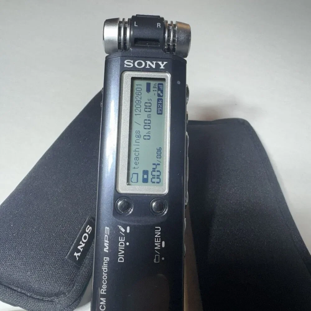 Two Sony ICD SX750 Digital Recorders with Cases, Dock, Cables, Manual